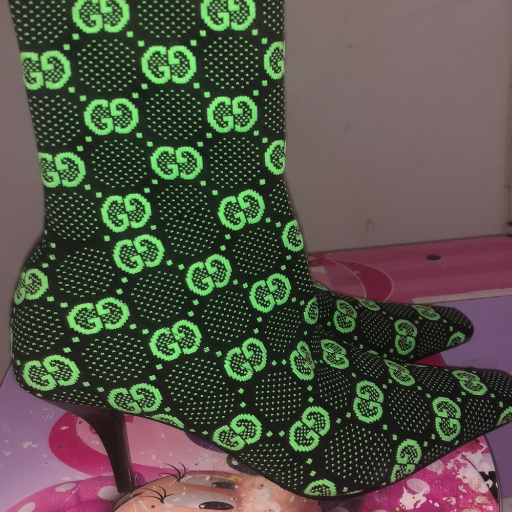 Womens GG Knit Ankle Boots